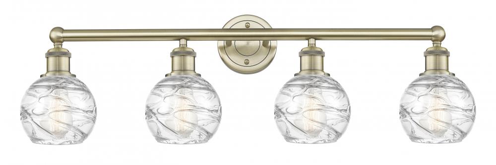 Athens Deco Swirl - 4 Light - 33 inch - Antique Brass - Bath Vanity Light