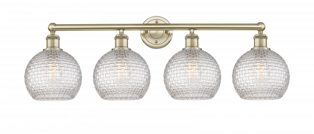 Athens - 4 Light - 35 inch - Antique Brass - Bath Vanity Light