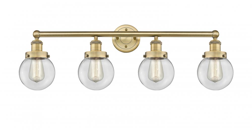 Beacon - 4 Light - 33 inch - Brushed Brass - Bath Vanity Light