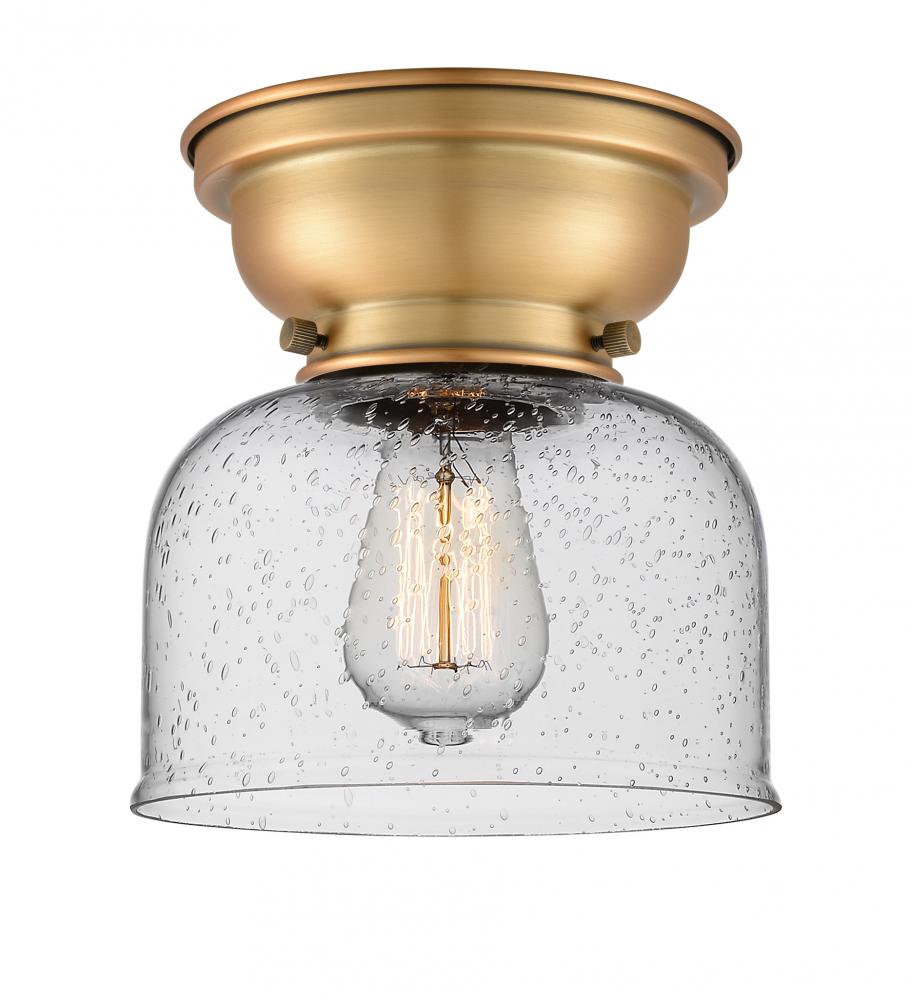 Bell - 1 Light - 8 inch - Brushed Brass - Flush Mount