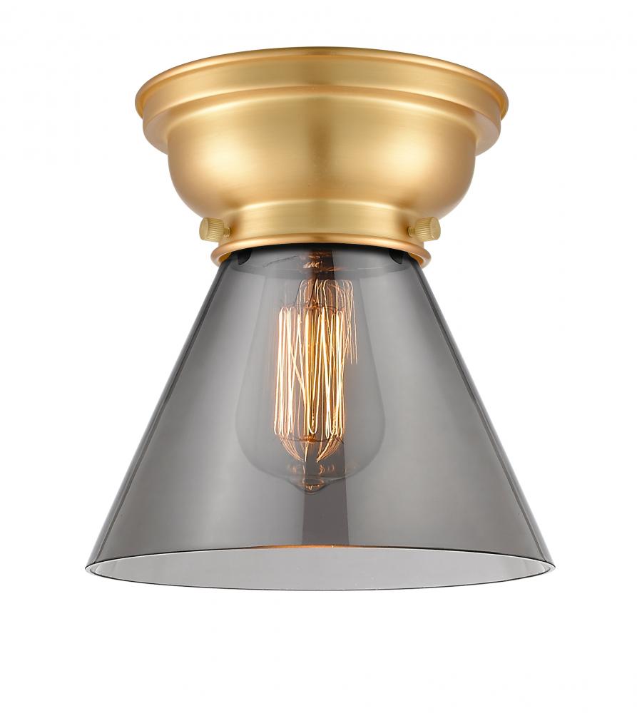 Cone - 1 Light - 8 inch - Satin Gold - Flush Mount