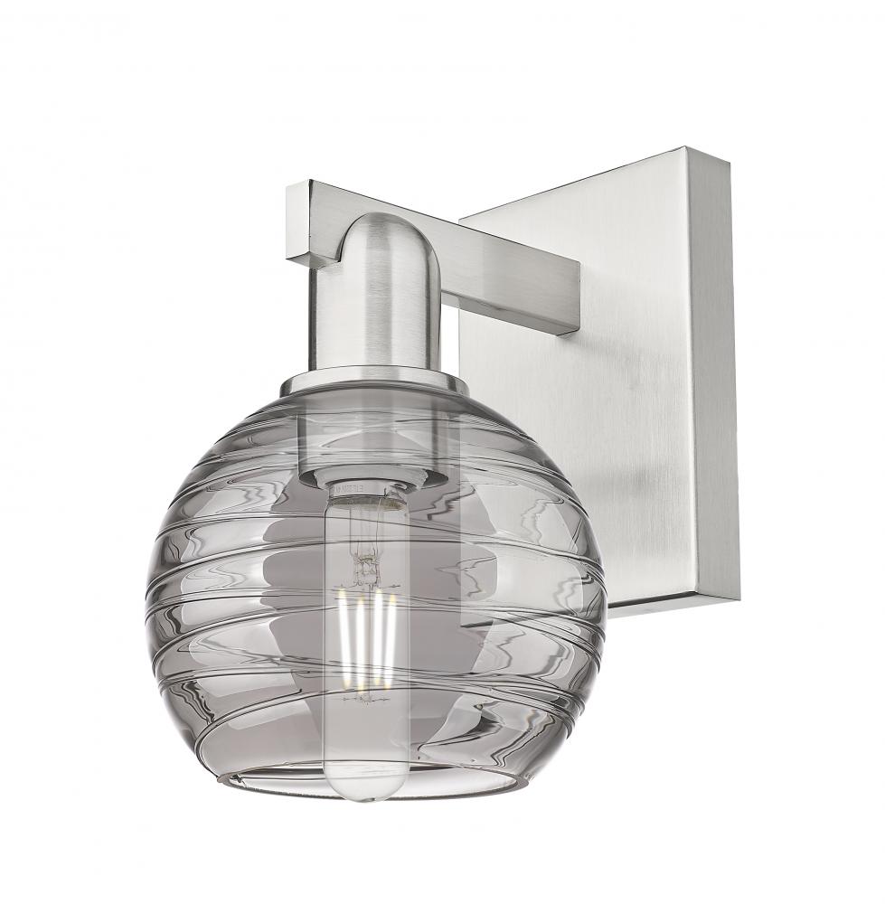 Athens Deco Swirl - 1 Light - 6 inch - Brushed Satin Nickel - Sconce