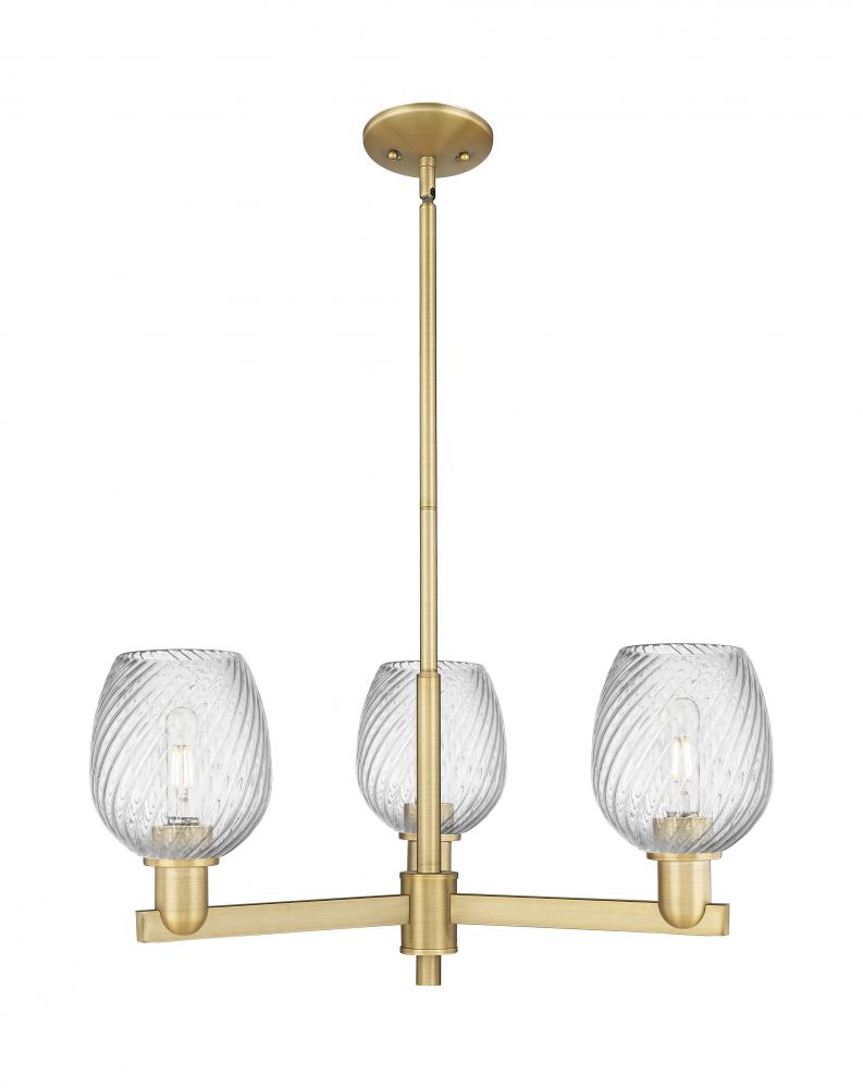 Salina - 3 Light - 28 inch - Brushed Brass - Stem hung - Flush Mount