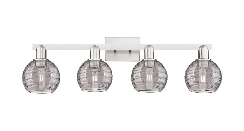 Athens Deco Swirl - 4 Light - 36 inch - Brushed Satin Nickel - Bath Vanity Light