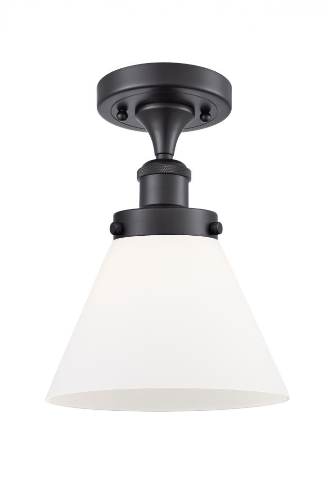 Cone - 1 Light - 8 inch - Matte Black - Semi-Flush Mount