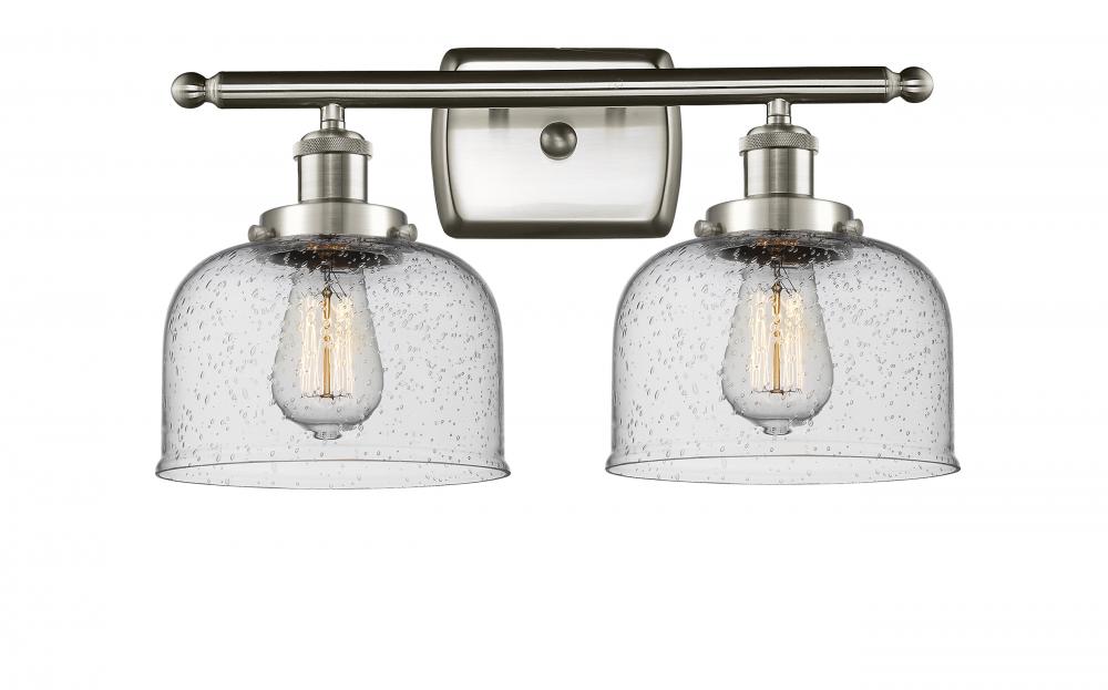 Bell - 2 Light - 18 inch - Brushed Satin Nickel - Bath Vanity Light