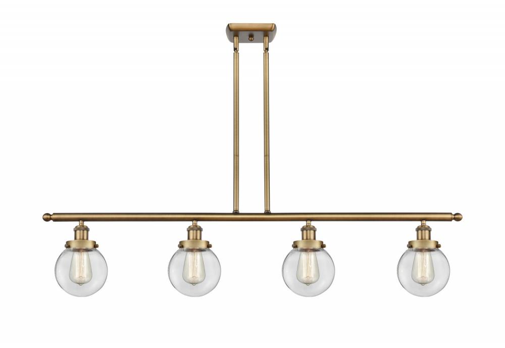 Beacon - 4 Light - 48 inch - Brushed Brass - Stem Hung - Island Light