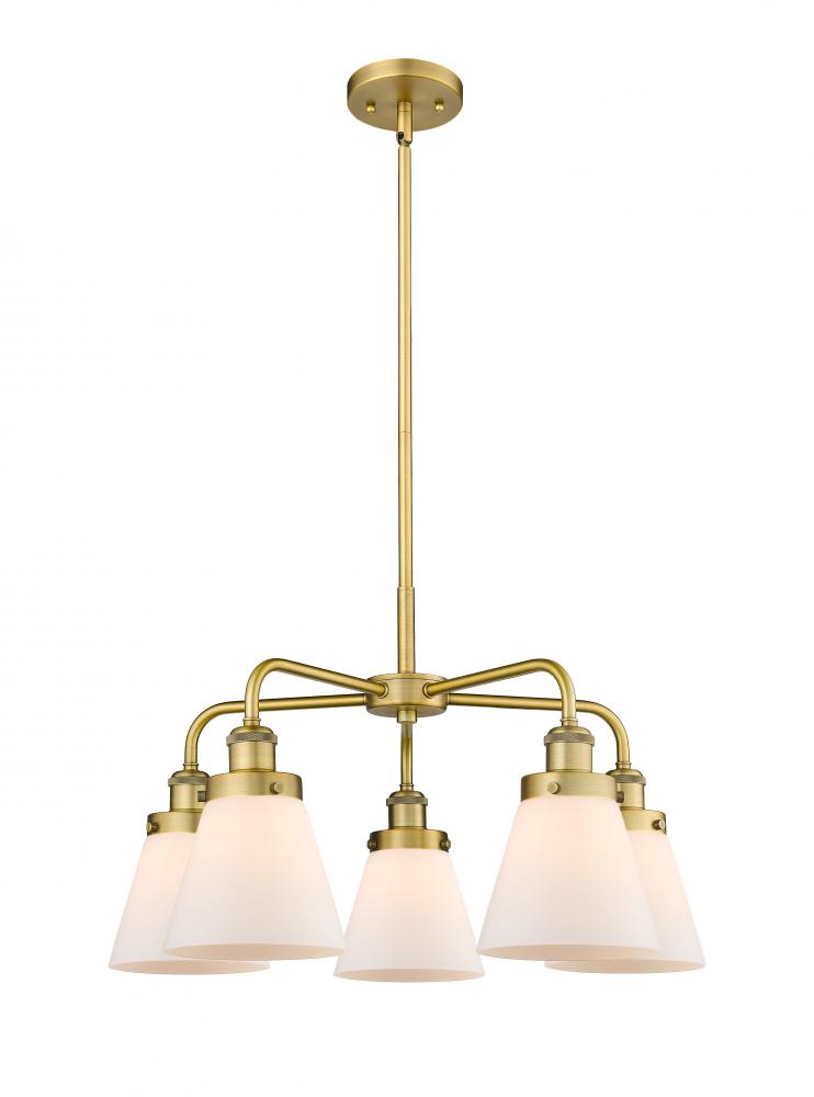 Cone - 5 Light - 25 inch - Brushed Brass - Chandelier