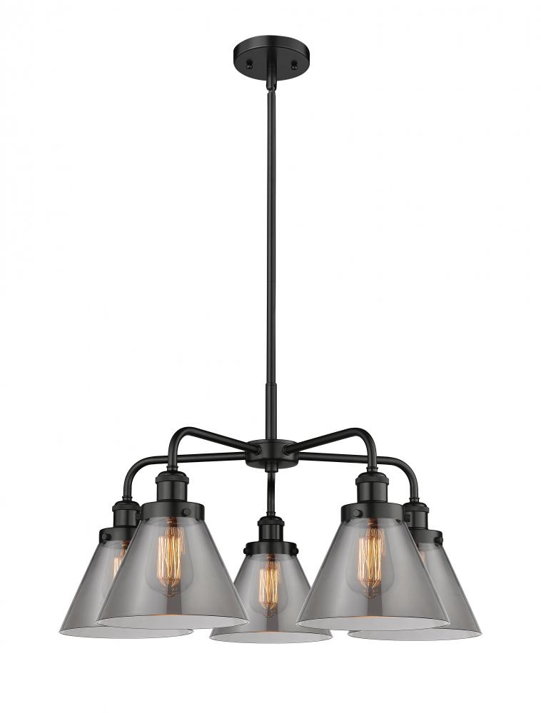 Cone - 5 Light - 26 inch - Matte Black - Chandelier