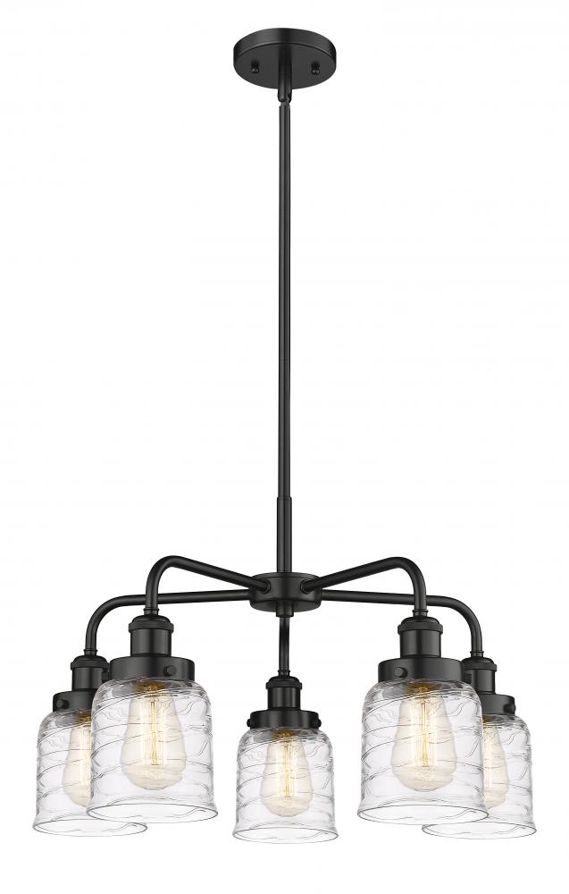 Bell - 5 Light - 24 inch - Matte Black - Chandelier