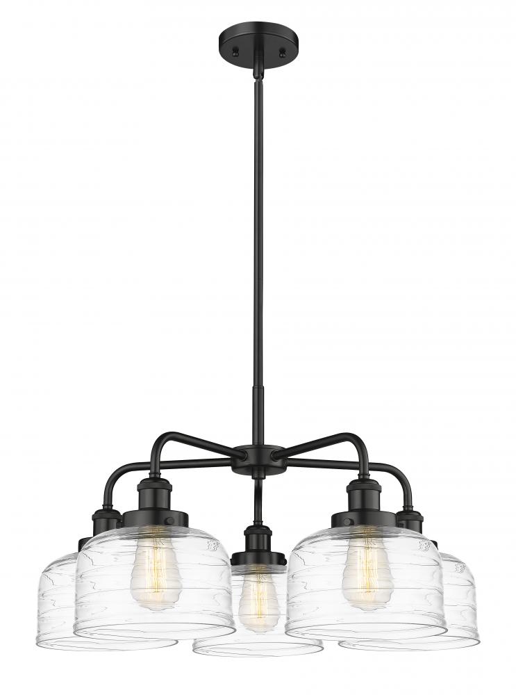 Bell - 5 Light - 26 inch - Matte Black - Chandelier