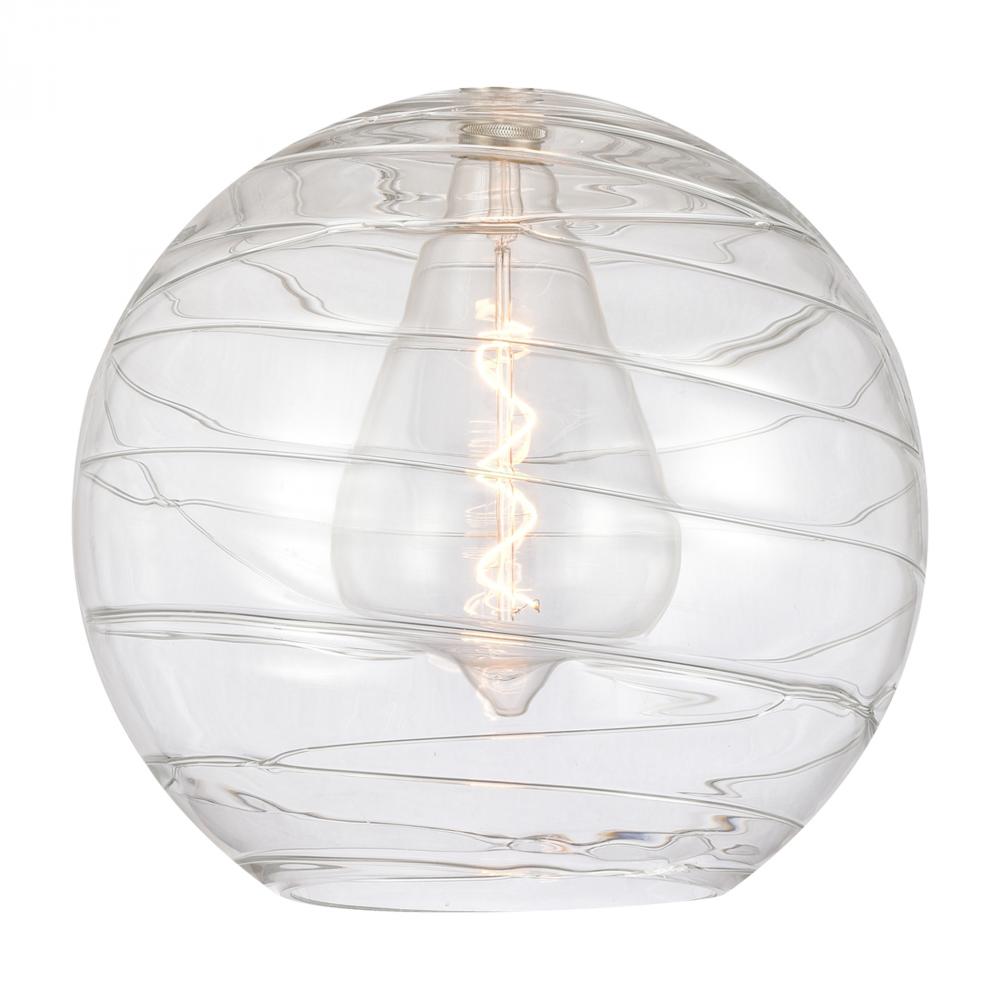 Deco Swirl 18" Clear Glass