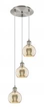 Innovations Lighting 113B-3P-SN-G128-6 - Athens - 3 Light - 12 inch - Brushed Satin Nickel - Cord Hung - Multi Pendant