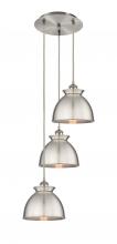 Innovations Lighting 113B-3P-SN-M14-SN - Adirondack - 3 Light - 15 inch - Brushed Satin Nickel - Cord hung - Multi Pendant