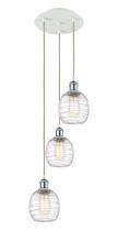 Innovations Lighting 113B-3P-WPC-G1013 - Belfast - 3 Light - 13 inch - White Polished Chrome - Cord Hung - Multi Pendant