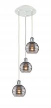 Innovations Lighting 113B-3P-WPC-G556-6SM - Rochester - 3 Light - 12 inch - White Polished Chrome - Cord Hung - Multi Pendant