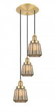 Innovations Lighting 113F-3P-SG-G146 - Chatham - 3 Light - 14 inch - Satin Gold - Cord hung - Multi Pendant