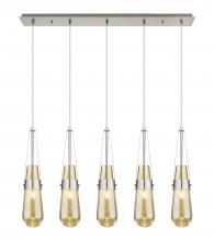 Innovations Lighting 125-452-1P-SN-G452-4ME - Milan - 5 Light - 36 inch - Brushed Satin Nickel - Linear Pendant