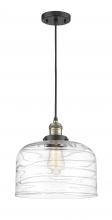 Innovations Lighting 201C-BAB-G713-L-LED - Bell - 1 Light - 12 inch - Black Antique Brass - Cord hung - Mini Pendant