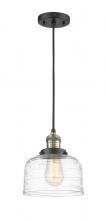 Innovations Lighting 201C-BAB-G713-LED - Bell - 1 Light - 8 inch - Black Antique Brass - Cord hung - Mini Pendant