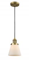 Innovations Lighting 201C-BB-G61 - Cone - 1 Light - 6 inch - Brushed Brass - Cord hung - Mini Pendant