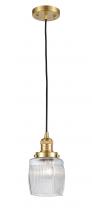 Innovations Lighting 201C-SG-G302 - Colton - 1 Light - 6 inch - Satin Gold - Cord hung - Mini Pendant