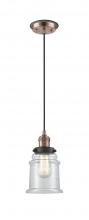 Innovations Lighting 201CBP-ACBK-G182 - Canton - 1 Light - 6 inch - Antique Copper - Cord hung - Mini Pendant