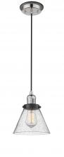 Innovations Lighting 201CBP-PNBK-G44 - Cone - 1 Light - 8 inch - Polished Nickel - Cord hung - Mini Pendant