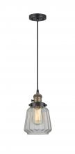 Innovations Lighting 201CSW-BAB-G142-LED - Chatham - 1 Light - 7 inch - Black Antique Brass - Cord hung - Mini Pendant