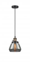 Innovations Lighting 201CSW-BAB-G173 - Fulton - 1 Light - 7 inch - Black Antique Brass - Cord hung - Mini Pendant