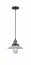 Innovations Lighting 201CSW-BAB-G2-LED - Halophane - 1 Light - 9 inch - Black Antique Brass - Cord hung - Mini Pendant