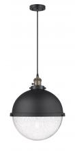 Innovations Lighting 201CSW-BAB-HFS-124-BK - Hampden - 1 Light - 13 inch - Black Antique Brass - Cord hung - Pendant