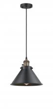 Innovations Lighting 201CSW-BAB-M10-BK-LED - Briarcliff - 1 Light - 10 inch - Black Antique Brass - Cord hung - Mini Pendant