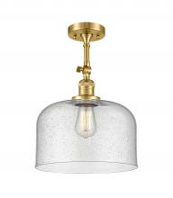 Innovations Lighting 201F-SG-G74-L-LED - Bell - 1 Light - 12 inch - Satin Gold - Semi-Flush Mount