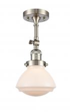 Innovations Lighting 201F-SN-G321-LED - Olean - 1 Light - 7 inch - Brushed Satin Nickel - Semi-Flush Mount