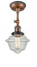 Innovations Lighting 201FBP-ACBK-G534 - Oxford - 1 Light - 7 inch - Antique Copper - Semi-Flush Mount