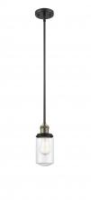 Innovations Lighting 201S-BAB-G312-LED - Dover - 1 Light - 5 inch - Black Antique Brass - Stem Hung - Mini Pendant