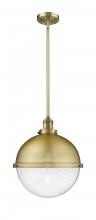 Innovations Lighting 201S-BB-HFS-124-BB-LED - Hampden - 1 Light - 13 inch - Brushed Brass - Stem Hung - Pendant