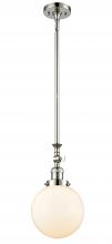 Innovations Lighting 206-PN-G201-8 - Beacon - 1 Light - 8 inch - Polished Nickel - Stem Hung - Mini Pendant