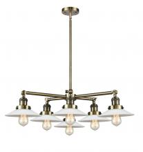 Innovations Lighting 207-6CR-AB-G1 - Halophane 6 Light Chandelier