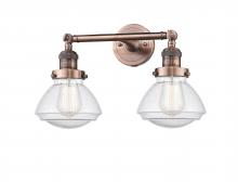 Innovations Lighting 208-AC-G324-LED - Olean - 2 Light - 17 inch - Antique Copper - Bath Vanity Light