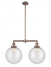 Innovations Lighting 209-AC-G204-12 - Beacon - 2 Light - 27 inch - Antique Copper - Stem Hung - Island Light