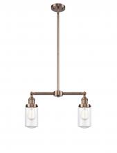 Innovations Lighting 209-AC-G312-LED - Dover - 2 Light - 21 inch - Antique Copper - Stem Hung - Island Light