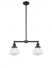 Innovations Lighting 209-BK-G324 - Olean - 2 Light - 22 inch - Matte Black - Stem Hung - Island Light