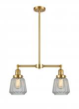 Innovations Lighting 209-SG-G142-LED - Chatham - 2 Light - 21 inch - Satin Gold - Stem Hung - Island Light