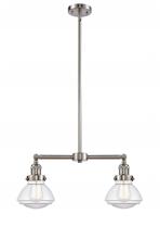 Innovations Lighting 209-SN-G322-LED - Olean - 2 Light - 22 inch - Brushed Satin Nickel - Stem Hung - Island Light