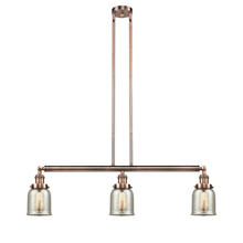 Innovations Lighting 213-AC-G58 - Bell - 3 Light - 38 inch - Antique Copper - Stem Hung - Island Light