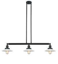 Innovations Lighting 213-BK-G1-LED - Halophane - 3 Light - 41 inch - Matte Black - Stem Hung - Island Light