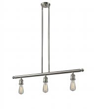 Innovations Lighting 213-SN-LED - Bare Bulb - 3 Light - 38 inch - Brushed Satin Nickel - Stem Hung - Island Light