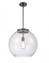 Innovations Lighting 221-1S-BK-G124-16-LED - Athens - 1 Light - 16 inch - Matte Black - Stem Hung - Pendant